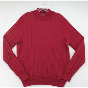 Jos A Bank Sweater Mens XL Red Merino Wool Turtleneck Valentines Preppy Modern